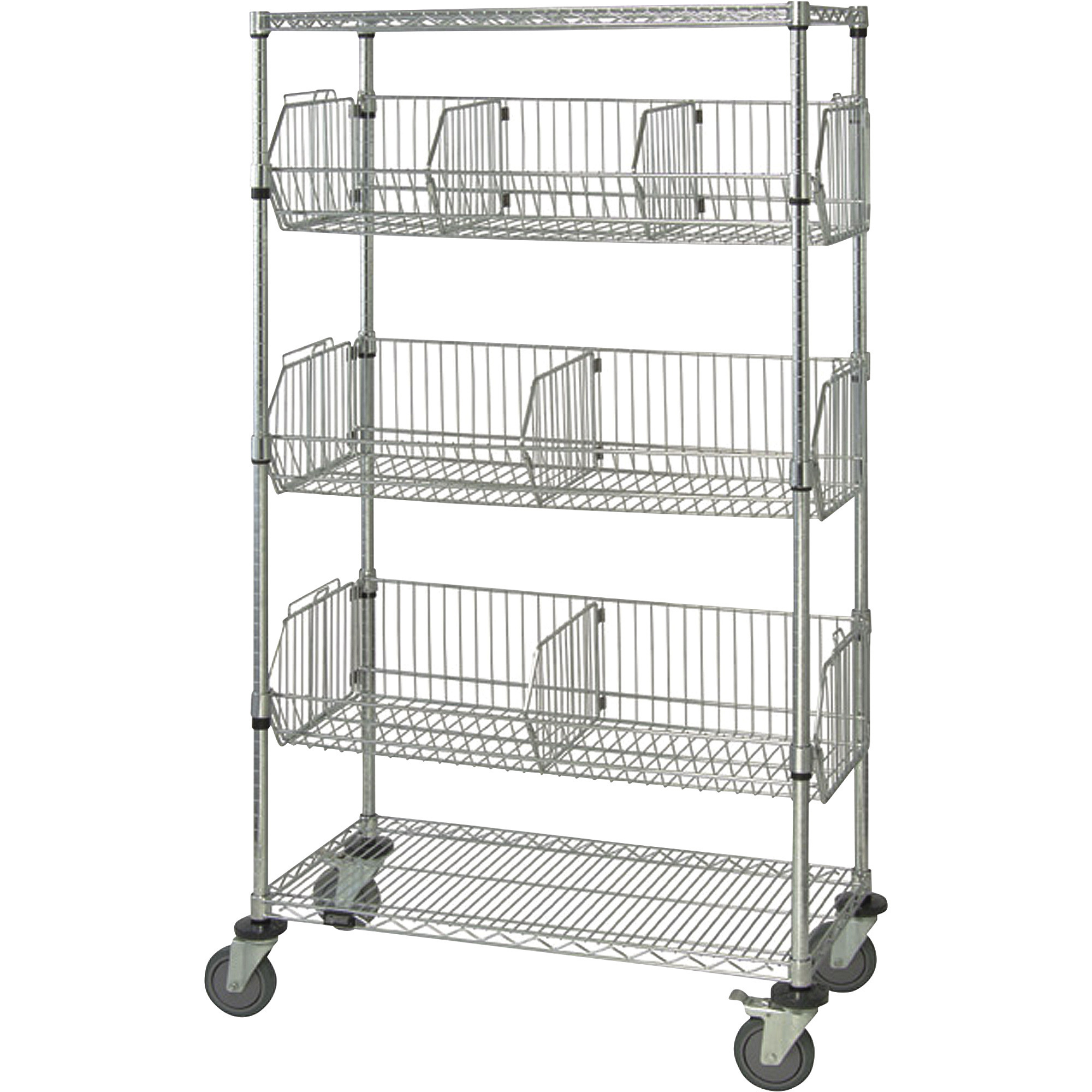 Quantum Storage Mobile Wheeled Basket Unit, 48in. x 18in. x 69in., Model# M1848BC6C